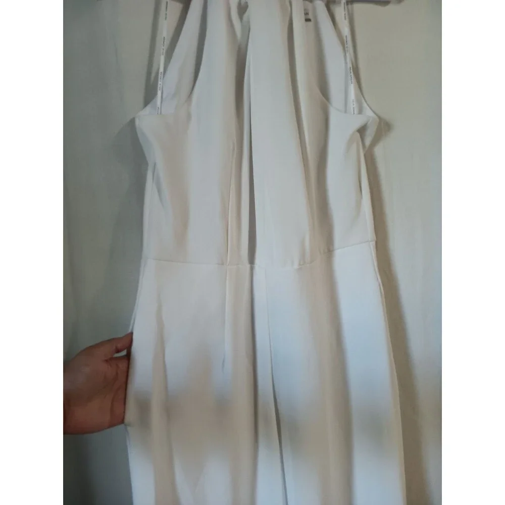 Julia Jordan Sz 8 Twist Halter Neck Jumpsuit  Sleeveless Keyhole Pocket Stretch - Picture 8 of 11